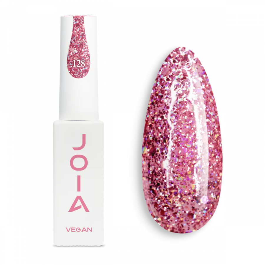 Гел лак 128 JOIA vegan, 6 ml – розов нюанс, многоцветен