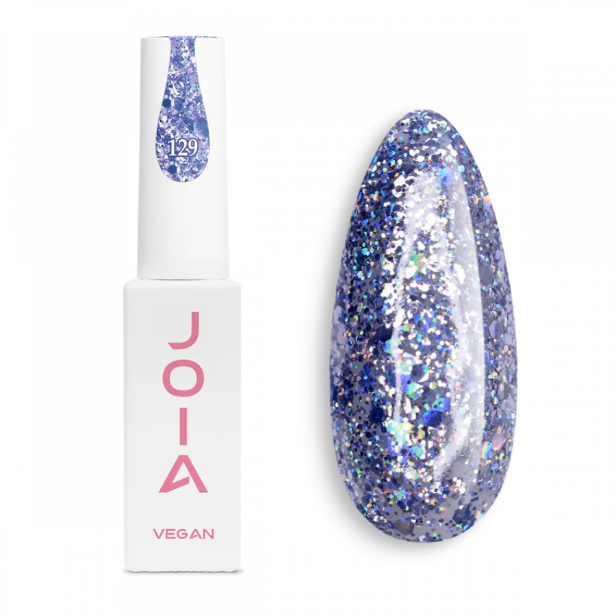 Гел лак 129 JOIA vegan, 6 ml – в сиво и синьо, многоцветен