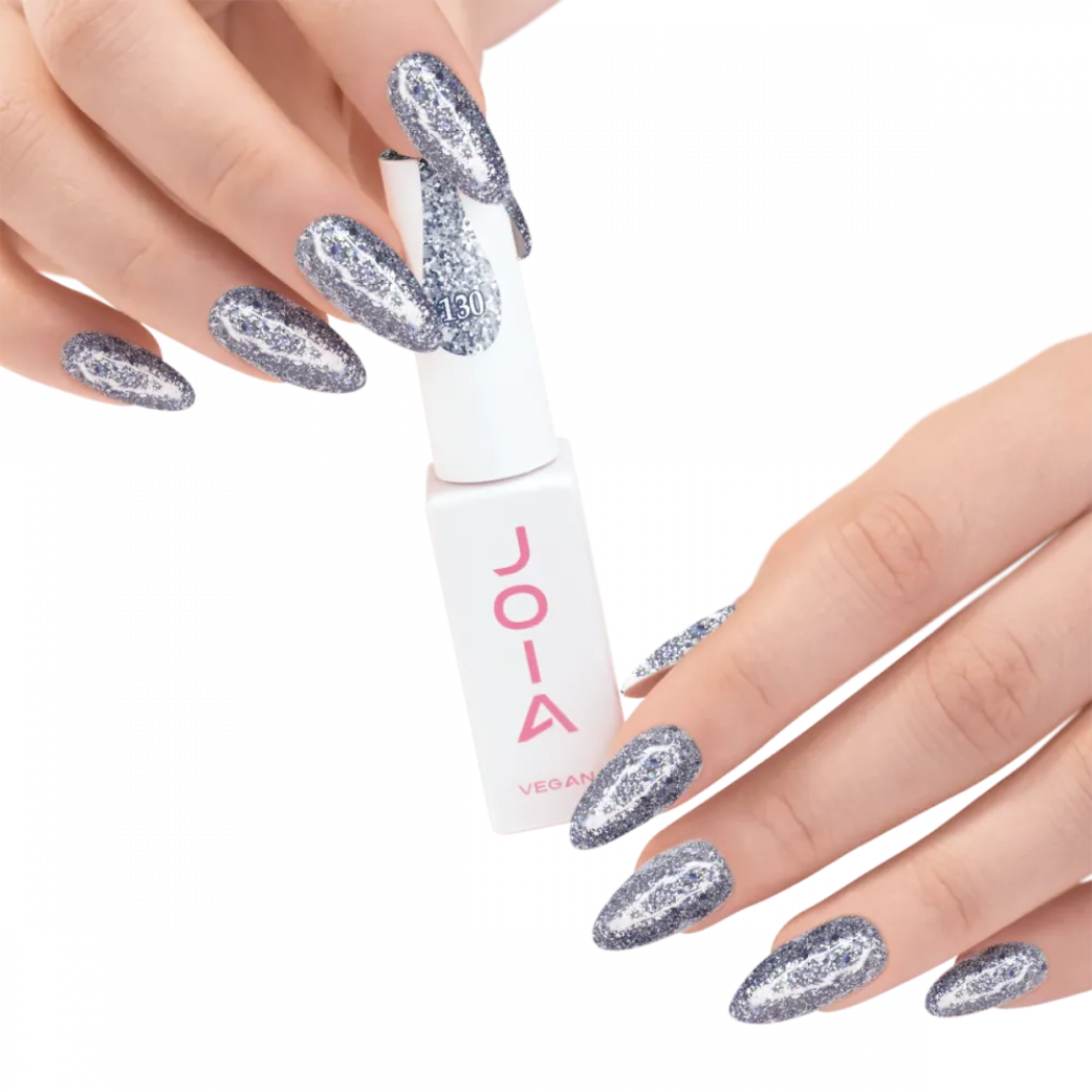 Гел лак 130 JOIA vegan, 6 ml – сив нюанс, многоцветен