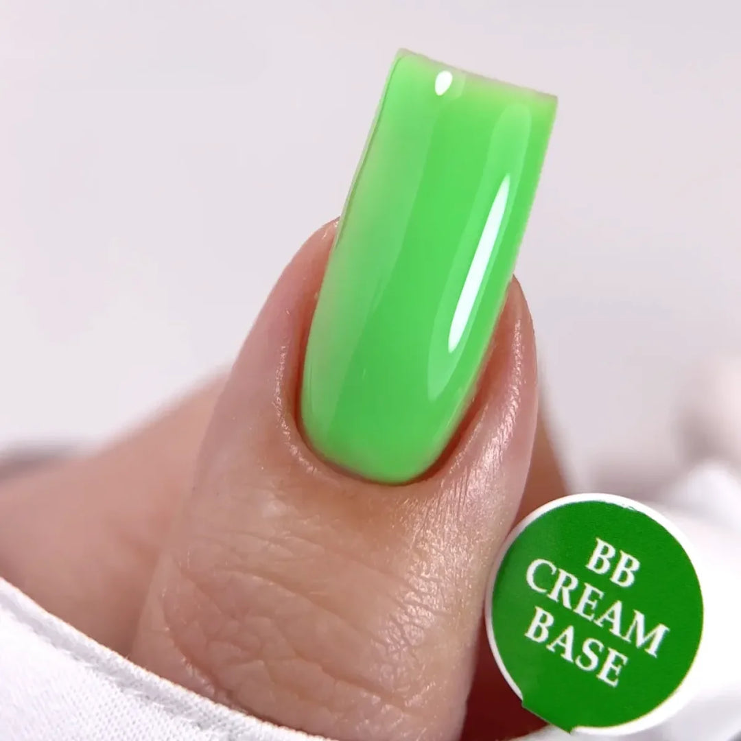 Цветна каучукова основа BB cream NEON Ultra lime JOIA vegan, 8 ml – опаковка 8 ml
