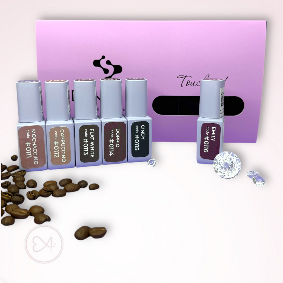 Coffee collection от 5бр. гел лака DNKa` + 1бр. ПОДАРЪК – от категория Комплекти