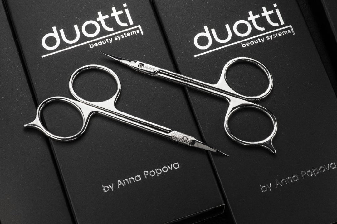 Професионална ергономична ножица за кожички Duotti ERGO 01, огледално полирана, L-95 mm, остриета 22 mm – допълнителна снимка 9