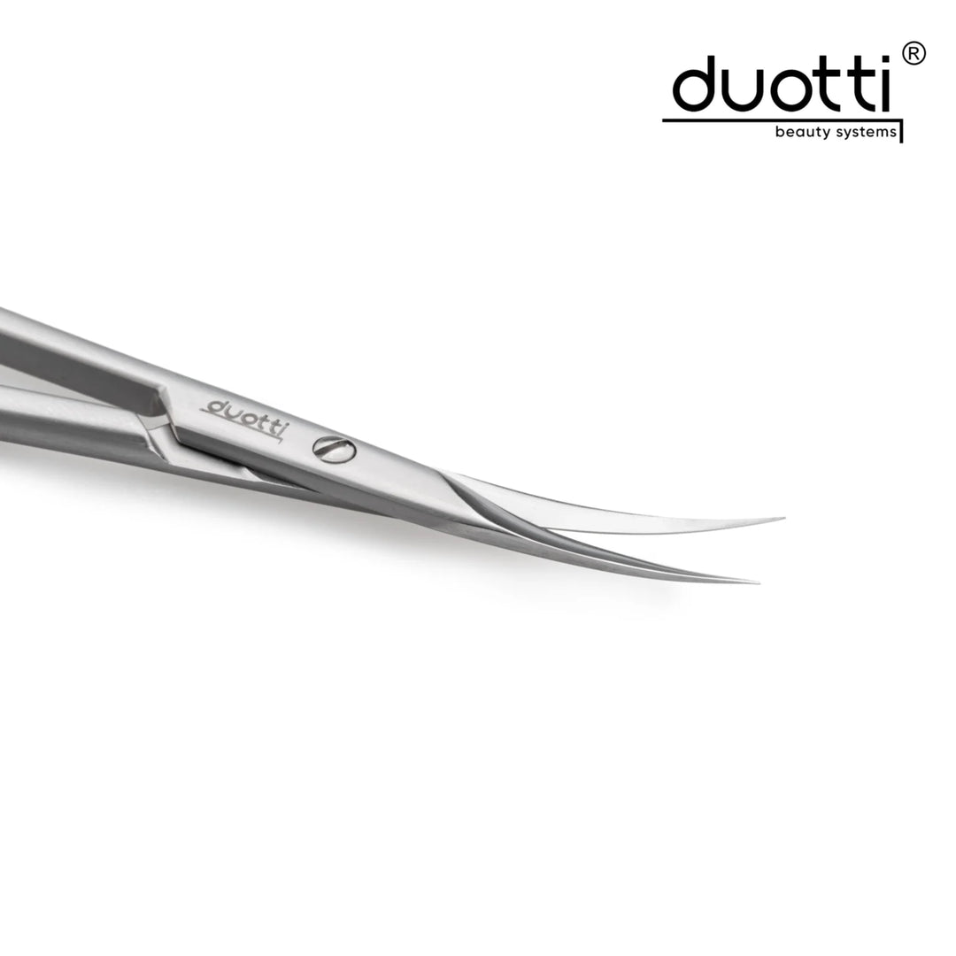 Професионална ножица за кожички Duotti за левичари PRO LH+, матирана, L-99 mm, остриета 22 mm – продуктова снимка на цял кадър, кадър 3