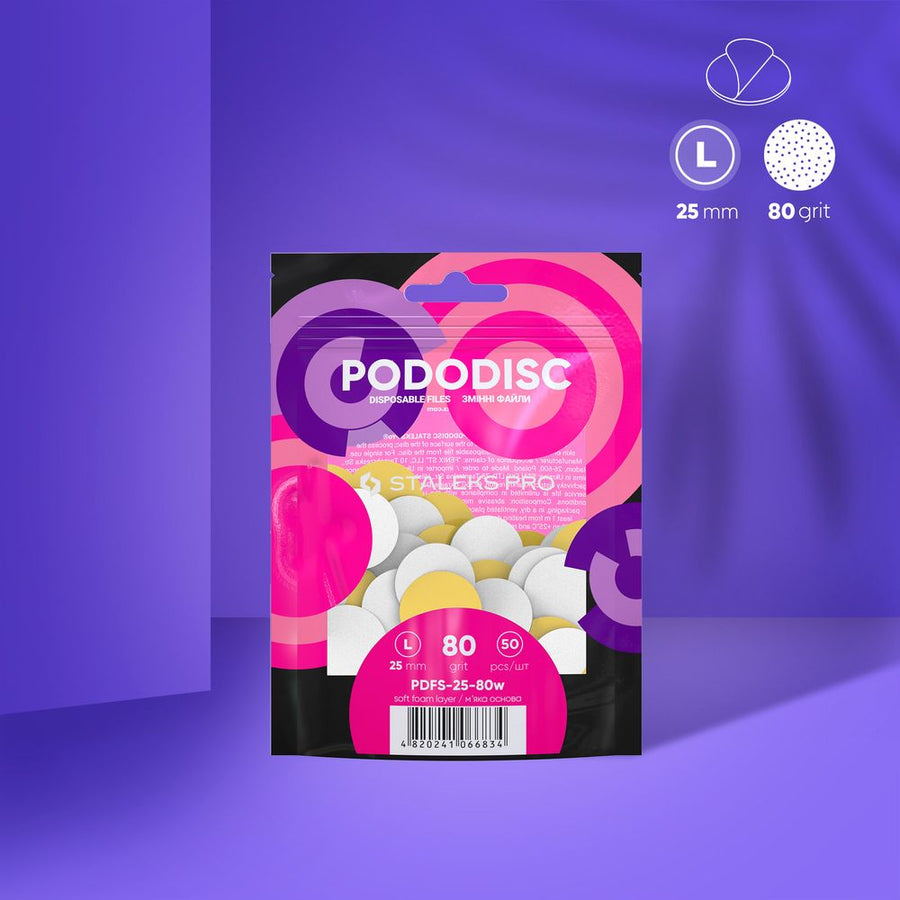 Сменяеми файлове за диск за педикюр STALEKS PRO 80 grit (50 бр) – продукт на Staleks